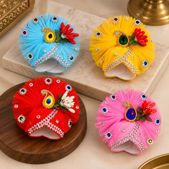 Beautifull Laddu Gopal Mukut/Kalka Kuri Design/ Set of 4/ Size 6