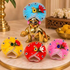 Beautifull Laddu Gopal Mukut/Kalka Kuri Design/ Set of 4/ Size 6