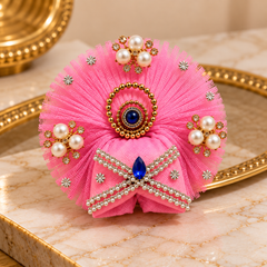 Designer Laddu Gopal Pagdi / Mukut Set of 4 (Multicolor, Stone Work)