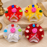 Laddu Gopal Mukut|Rose & Kori Design (Set of 4)| Size-6