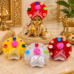Laddu Gopal Mukut|Rose & Kori Design (Set of 4)| Size-6