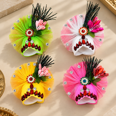 Gopal mukut with peacock feather / Size-3 / Set-4