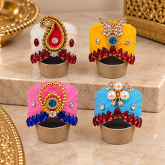 Laddu Gopal Mukut/Kalka & Pearl Design/ Pack of 4 / Size 5