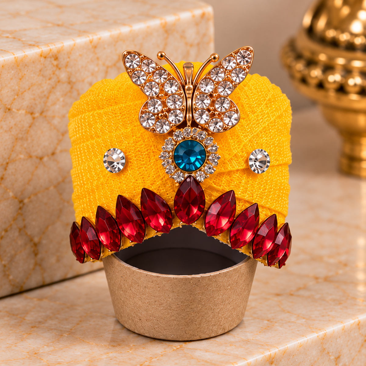Laddu Gopal Mukut/Kalka & Pearl Design/ Pack of 4 / Size 5