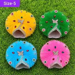 Laddu Gopal Mukut with Butterfly Stone – Set of 4 / Size-4