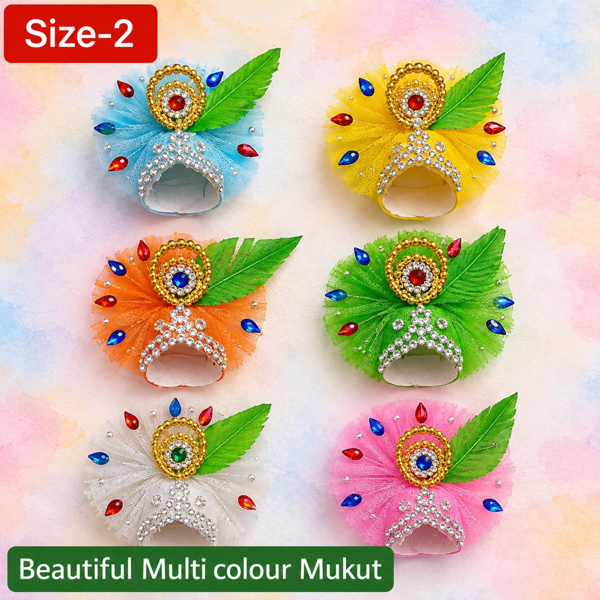 Laddu Gopal Round kalka and Parrot Feather – Set of 6 – Size 2